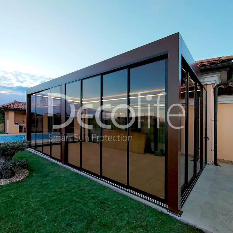 Pergola Decolife B700-25С + Sliding frame glazing S500 - 