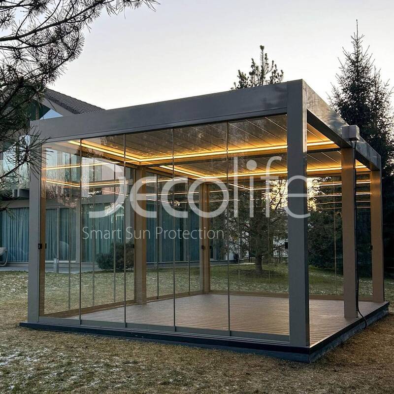 Pergola Decolife B700 + Sliding glazing S200 - 