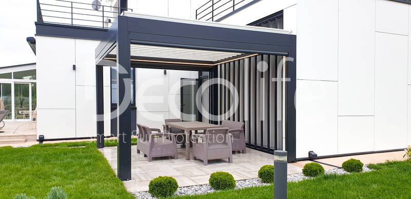 Pergola Decolife B500-25P + Vertical system Zip 130 - 