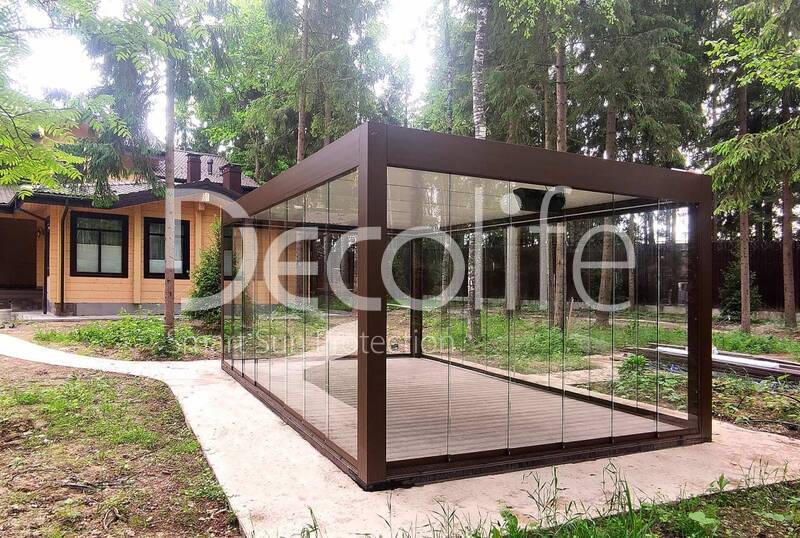 Pergola Decolife B500-25P + Frameless glazing S100 - 