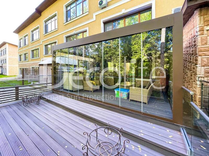 Pergola Decolife B600 PIR + Glazing S100 + Glass railing B50 - 