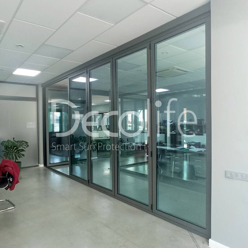 Panoramic folding doors accordion Decolife BF77 with thermal breaks (warm series) - 