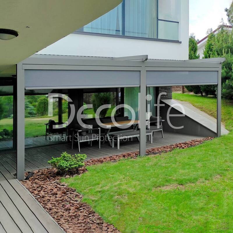 Awning pergola Decolife Project Light + Vertical system Zip 100 - 