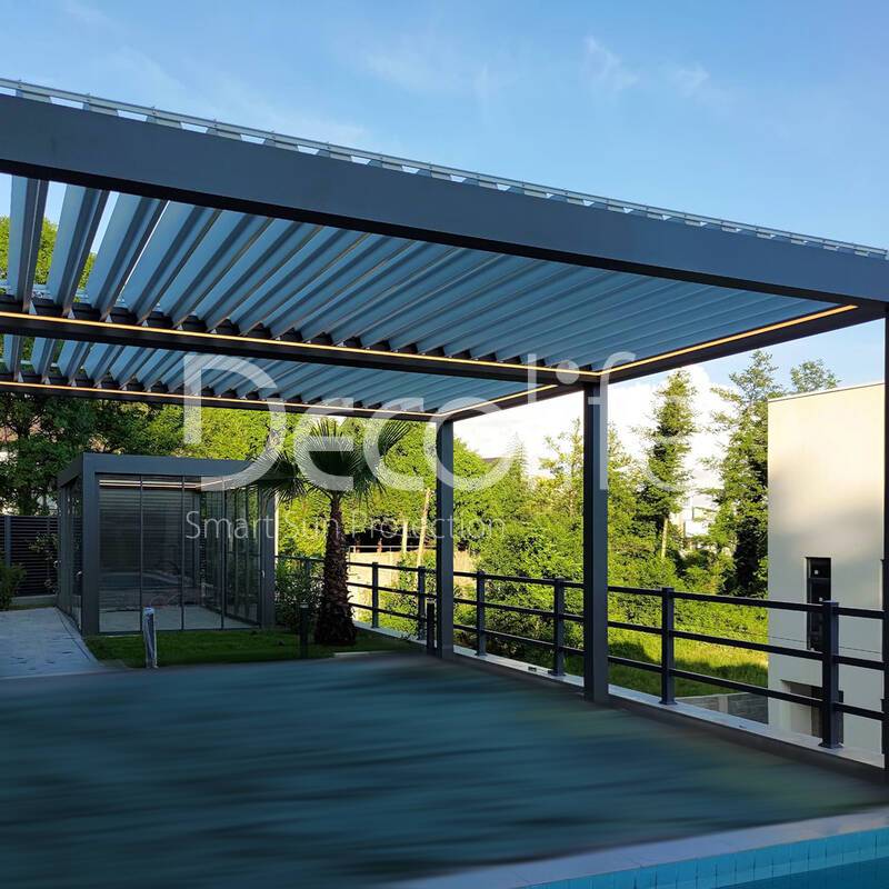 Pergolas Decolife B400-25P, B600 PIR + Sliding glazing S200 - 