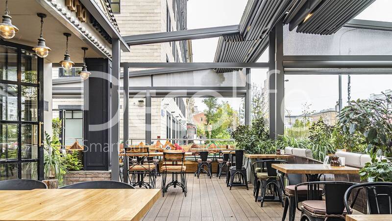 Awning pergolas Decolife Project Light + Vertical system Zip 130 - 