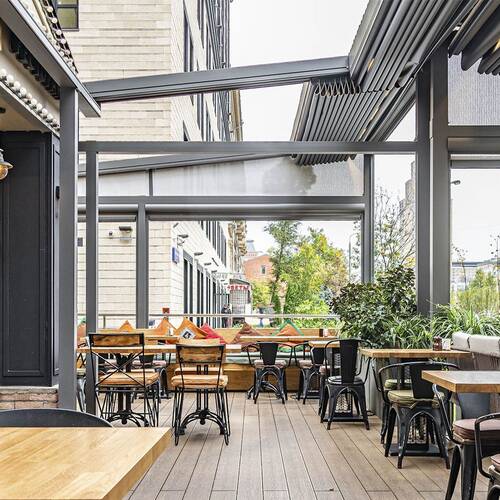 Awning pergolas Decolife Project Light + Vertical system Zip 130