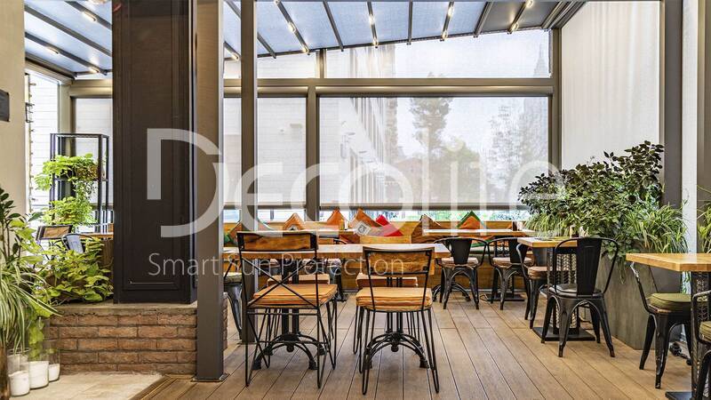 Awning pergolas Decolife Project Light + Vertical system Zip 130 - 