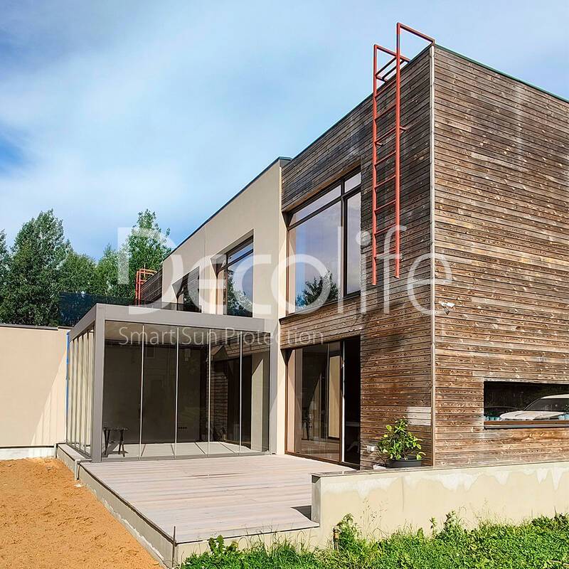 Pergola Decolife B700-20S + Sliding frameless glazing S100 - 
