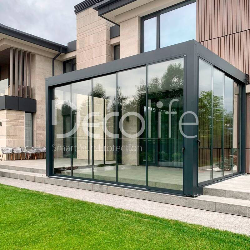 Pergola Decolife B700-20C + Sliding glazing S500 - 