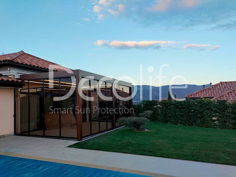 Pergola Decolife B700-25С + Sliding frame glazing S500 - 