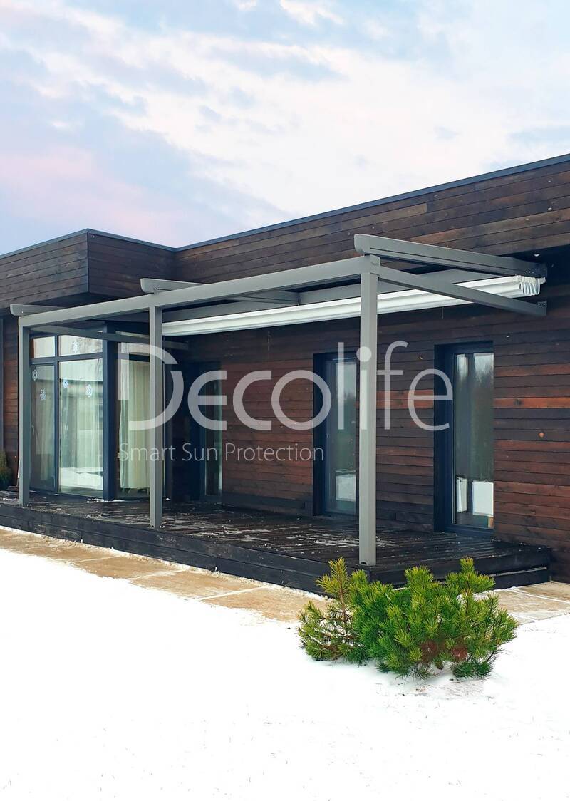 Wall tent pergola Decolife Project Light + LED lighting + Vertical system Zip 100 - 
