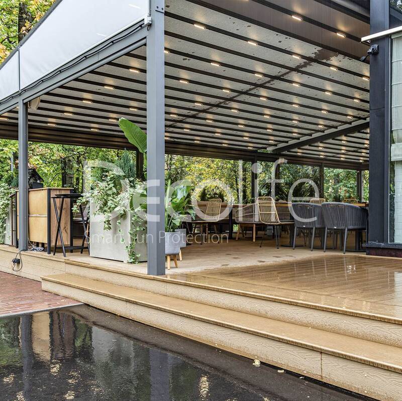 Awning pergola Decolife Basic&Pro New + Vertical system Zip 130 - 