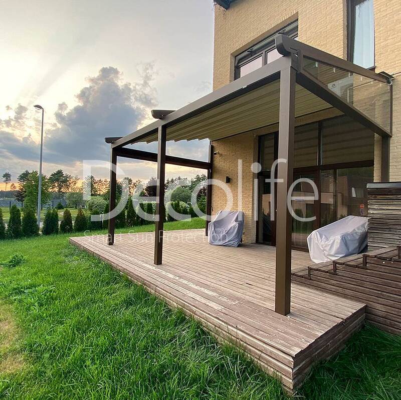 Pergola awning Decolife Project Light + Vertical system Zip 100 - implemented by partner ''Lux Terras'' - 