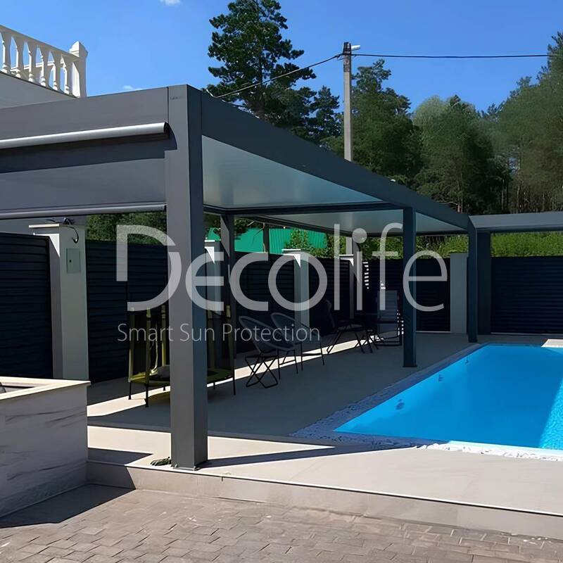 Pergola Bioclimatic B500-20P + Vertical system Zip 130, - object was implemented by partner ''Territoriya komforta'' - 