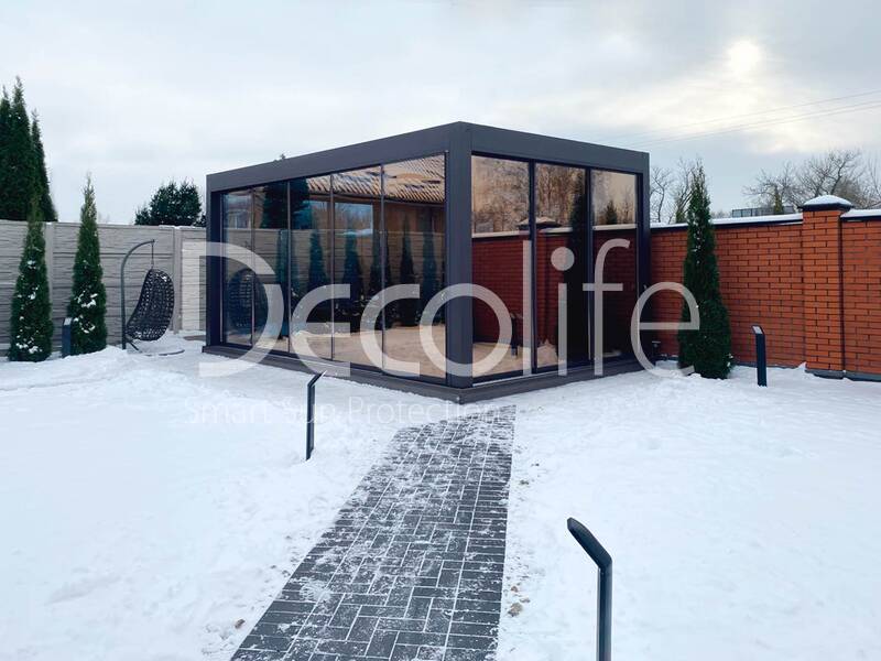 Pergola Decolife Bioclimati B500-25P PRO + Sliding glazing S500 - 