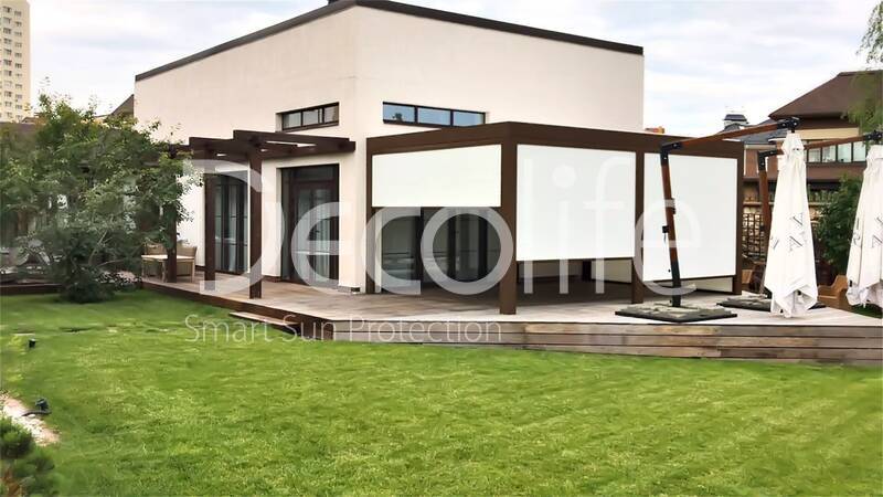 Pergola Decolife Bioclimatic B400-25P + Vertical system Zip 130 - 