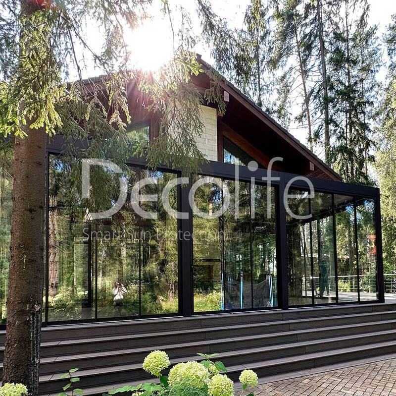Pergola Decolife Bioclimatic B500-25P + Sliding glazing S500, implemented by  partner ''Lux Terras'' - 