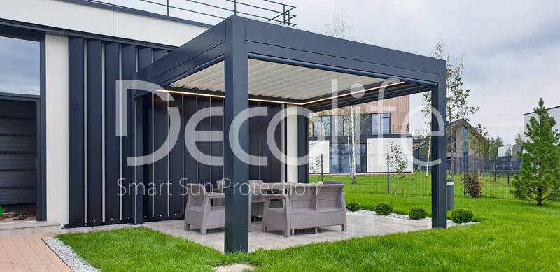 Pergola Decolife B500-25P + Vertical system Zip 130 - 