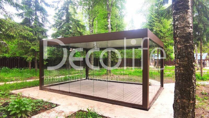Pergola Decolife B500-25P + Frameless glazing S100 - 