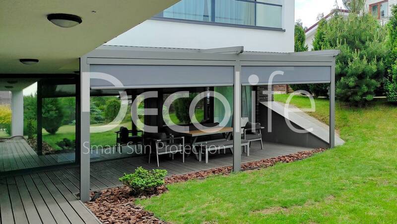 Awning pergola Decolife Project Light + Vertical system Zip 100 - 
