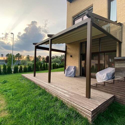 Pergola awning Decolife Project Light + Vertical system Zip 100 - implemented by partner ''Lux Terras''