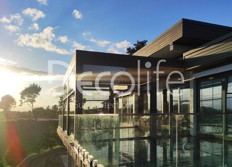 Pergola Decolife Bioclimatic B500-25P + Guillotine W500 and Sliding S150  glazing + Glass railing B50 - 