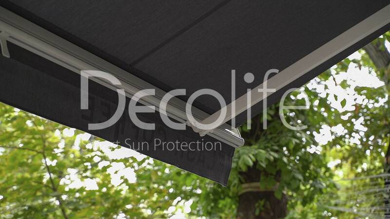 Terrace open awnings Decolife G200 with flexo printing, implemented by partner ''TENT VERTEX'' - 