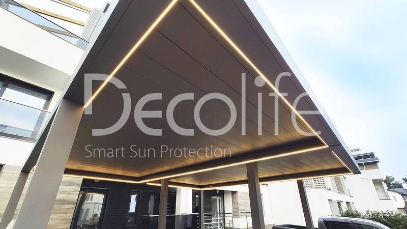 Pergola Decolife B400-25P Bioclimatic with cantilever overhang - 