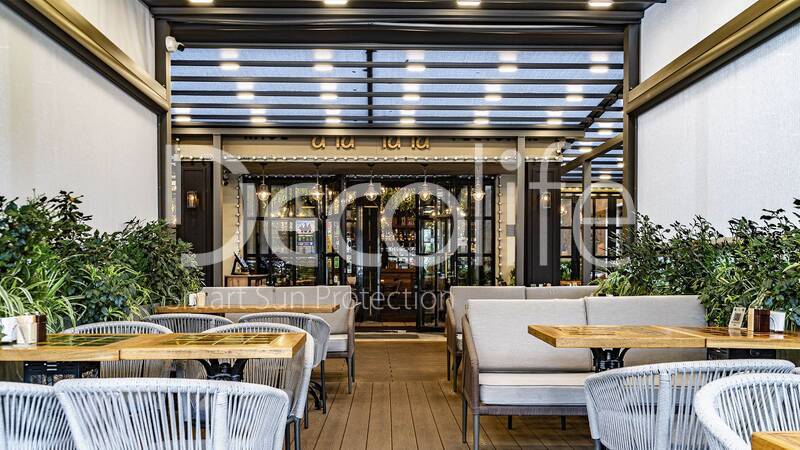 Awning pergolas Decolife Project Light + Vertical system Zip 130 - 