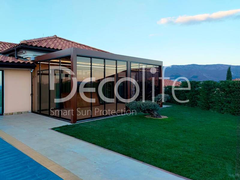 Pergola Decolife B700-25С + Sliding frame glazing S500 - 