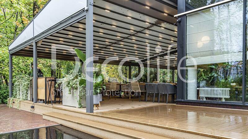Awning pergola Decolife Basic&Pro New + Vertical system Zip 130 - 