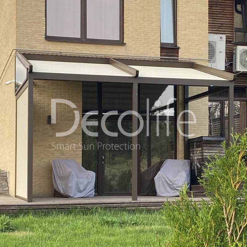 Pergola awning Decolife Project Light + Vertical system Zip 100 - implemented by partner ''Lux Terras'' - 