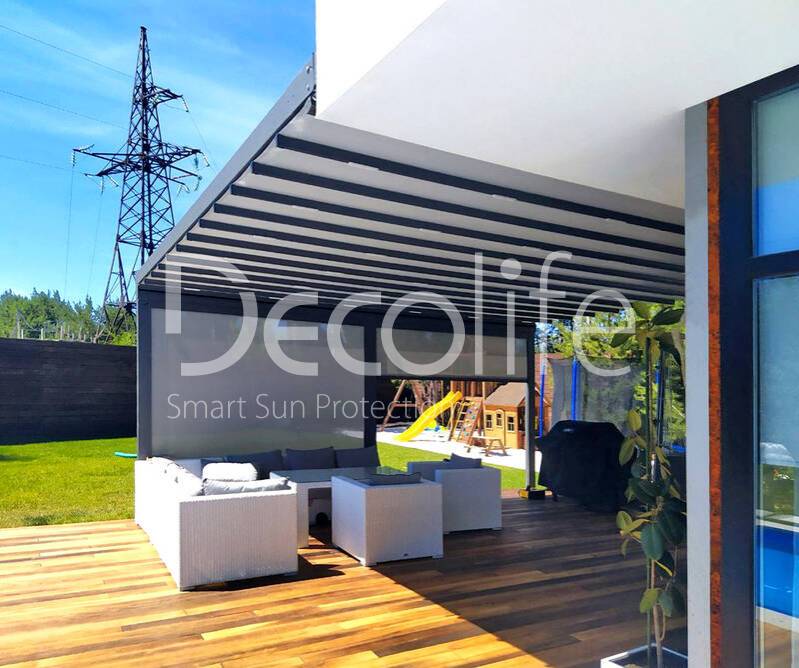 Awning pergola Decolife Basic&Pro New + Vertical system ZIP 100 - 