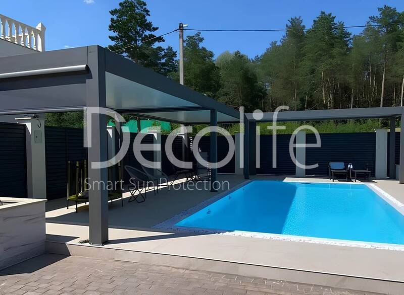 Pergola Bioclimatic B500-20P + Vertical system Zip 130, - object was implemented by partner ''Territoriya komforta'' - 