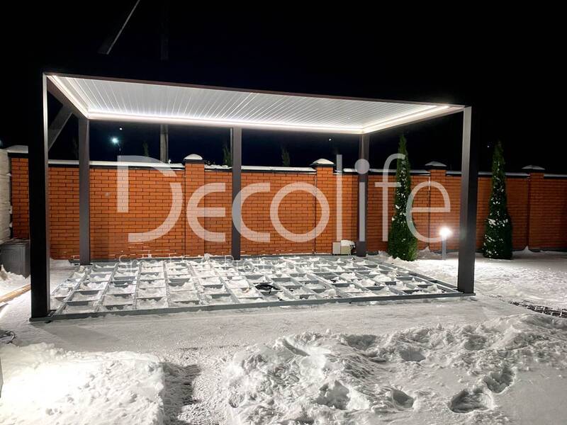 Pergola Decolife Bioclimati B500-25P PRO + Sliding glazing S500 - 