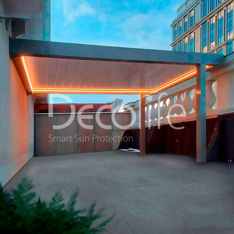 Bioclimatic pergola Decolife И700-25С with sliding slats - 