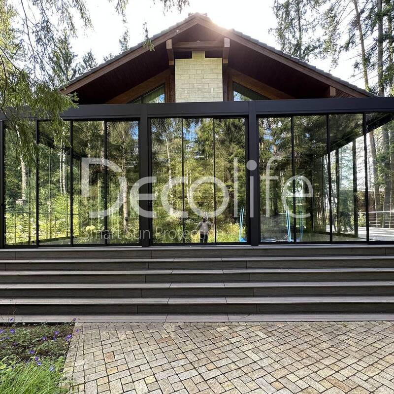 Pergola Decolife Bioclimatic B500-25P + Sliding glazing S500, implemented by  partner ''Lux Terras'' - 