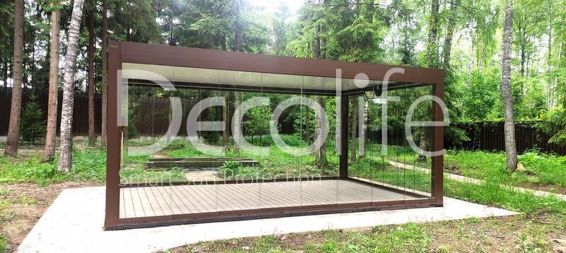 Pergola Decolife B500-25P + Frameless glazing S100 - 