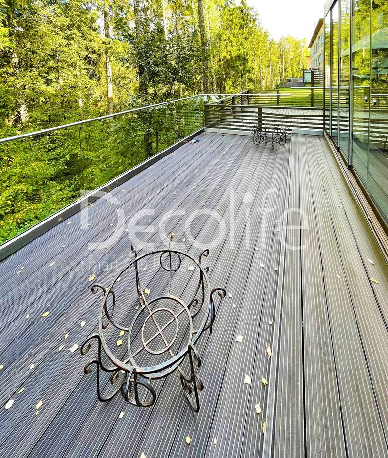 Pergola Decolife B600 PIR + Glazing S100 + Glass railing B50 - 