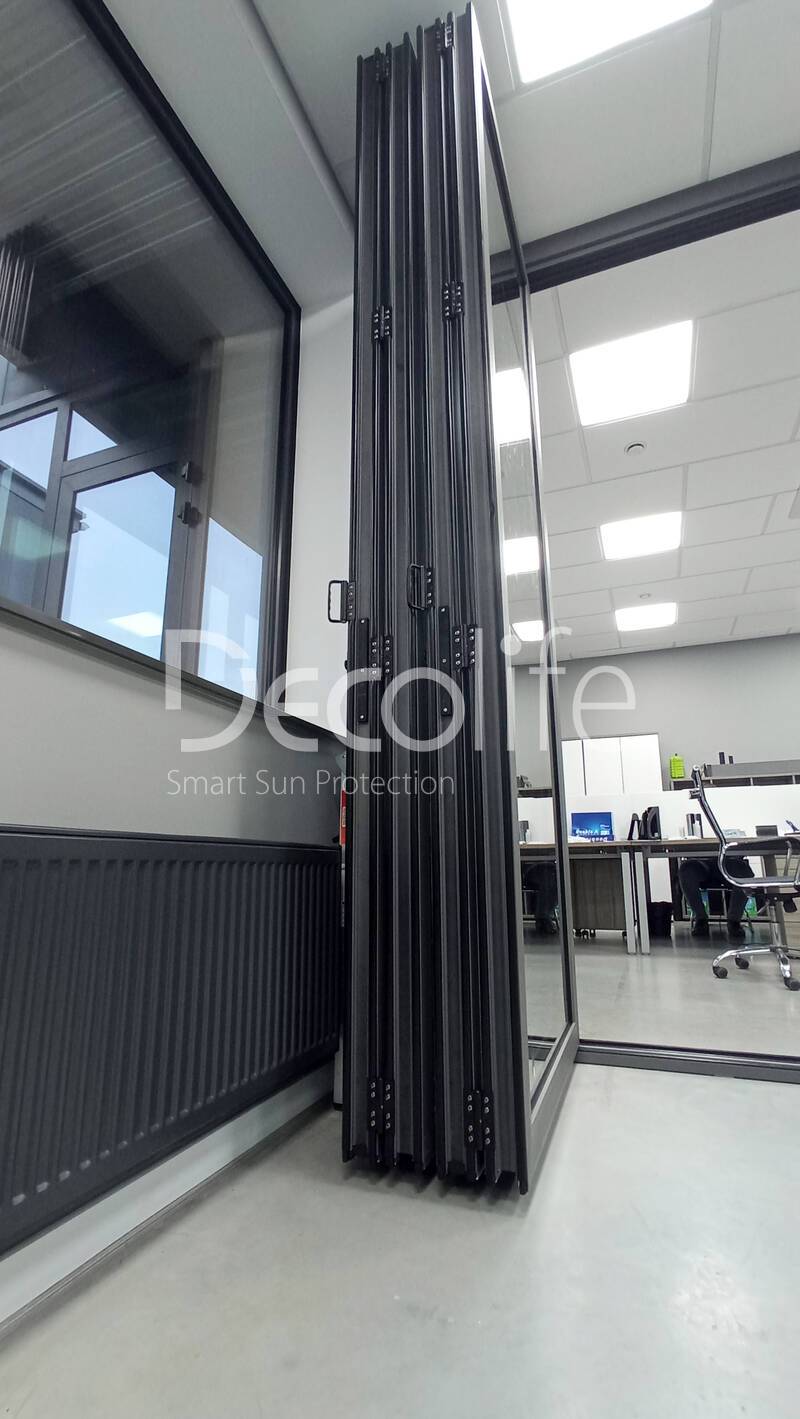 Panoramic folding doors accordion Decolife BF77 with thermal breaks (warm series) - 