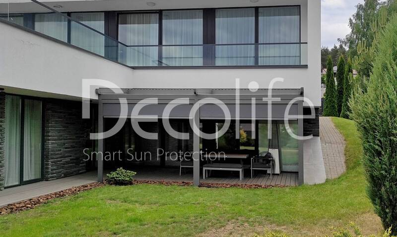 Awning pergola Decolife Project Light + Vertical system Zip 100 - 