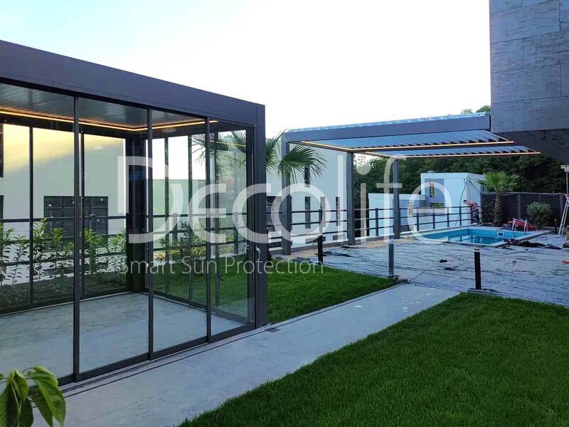 Pergolas Decolife B400-25P, B600 PIR + Sliding glazing S200 - 