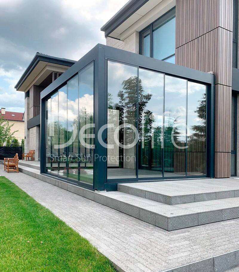Pergola Decolife B700-20C + Sliding glazing S500 - 