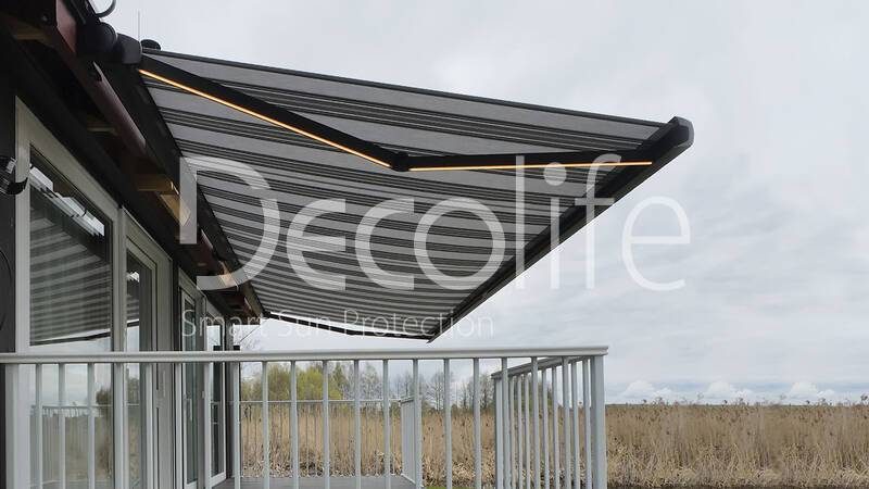 Cassette awning Decolife G500 with backlight in arms - 