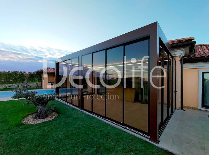 Pergola Decolife B700-25С + Sliding frame glazing S500 - 