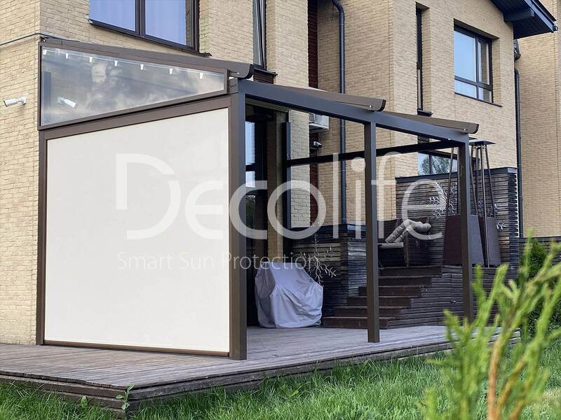 Pergola awning Decolife Project Light + Vertical system Zip 100 - implemented by partner ''Lux Terras'' - 