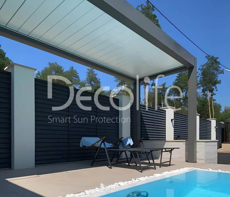 Pergola Bioclimatic B500-20P + Vertical system Zip 130, - object was implemented by partner ''Territoriya komforta'' - 