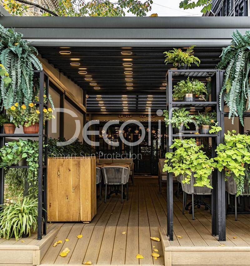 Awning pergolas Decolife Project Light + Vertical system Zip 130 - 