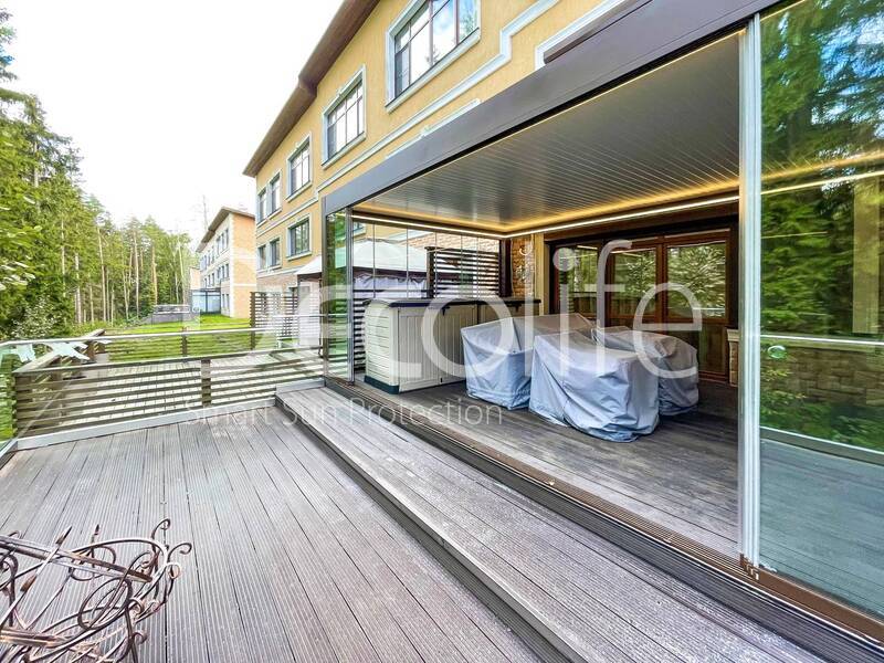 Pergola Decolife B600 PIR + Glazing S100 + Glass railing B50 - 