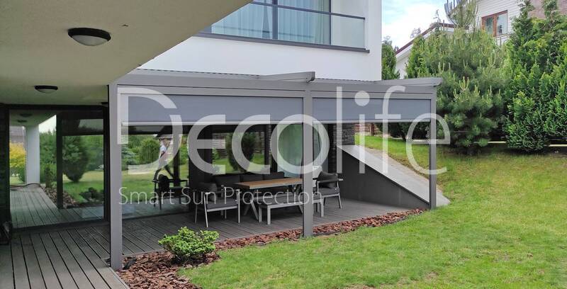 Awning pergola Decolife Project Light + Vertical system Zip 100 - 